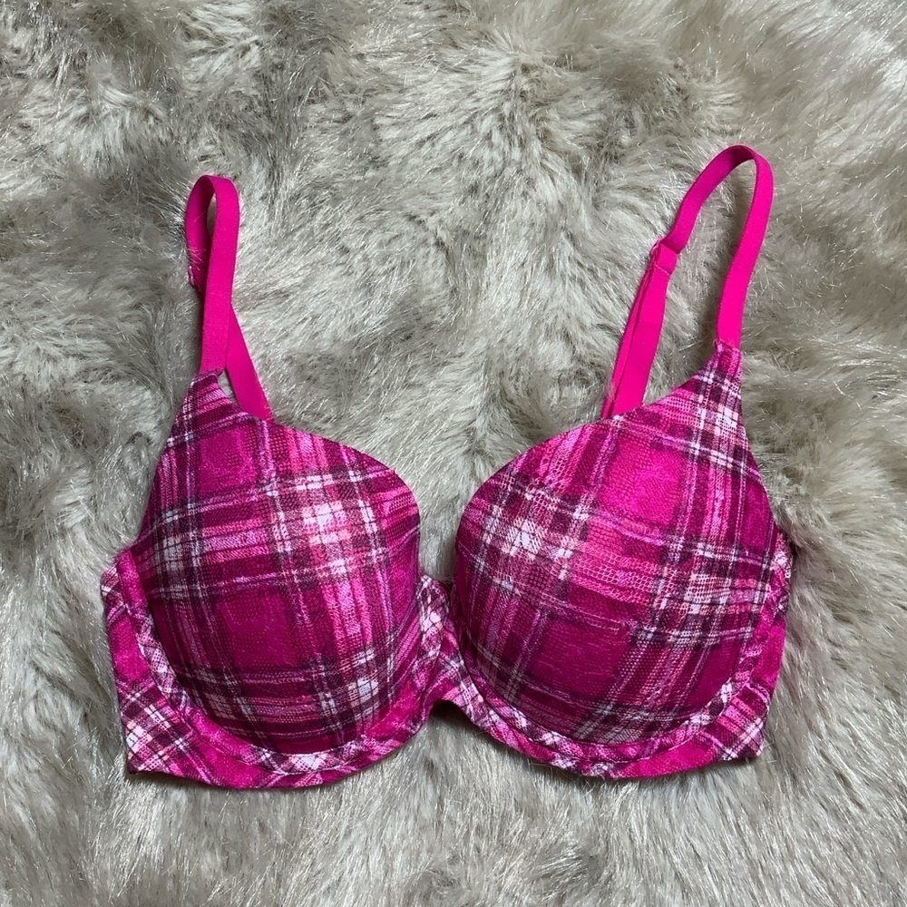 No Boundaries Vibrant Plaid Bra - Picture 2 of 5
